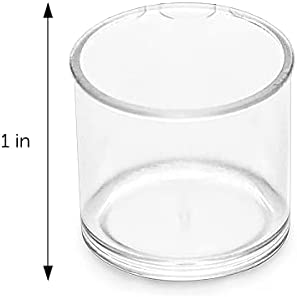 DecorRack 40 Plastic Mini Containers with Lids, 0.5oz, Craft Storage Containers for Beads, Glitter, Slime, Paint or Seed Storage, Small Clear Empty Cups with Lids (40 Pack)