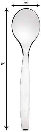 Disposable Serving Utensils, Plastic Serving 10" Spoons 10" Forks & 6" Tongs 6 Of Each, Pack of 18. … (Clear)