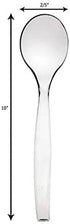 Disposable Serving Utensils, Plastic Serving 10" Spoons 10" Forks & 6" Tongs 6 Of Each, Pack of 18. … (Clear)