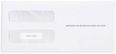 Blue Summit Supplies 50 1099 NEC Tax Form Envelopes for 2022, Fits Preprinted 3 Part 1099 NEC 2022 Forms, 3 13/16’’ x 8 3/8’’, Peel and Seal, 50 1099-NEC Envelopes
