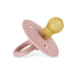 Itzy Ritzy Natural Rubber Pacifiers, Set of 2 – Natural Rubber Newborn Pacifiers with Cherry-Shaped Nipple & Large Air Holes for Added Safety; Set of 2 in Blossom & Rosewood, Ages 0 – 6 Months