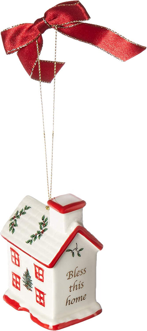 Spode 1667853 Bless This Home Ornament, Green