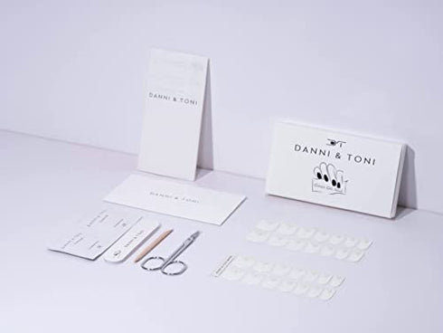 DANNI & TONI Semi-Cured Nail Strips (Take Me to Church) Gel Nail Stickers White Tip French Manicure Kit Wedding Nail Polish Strips 28 Stickers
