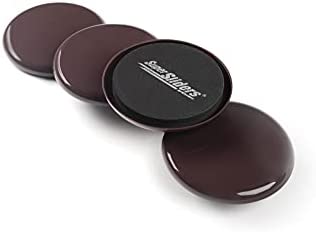 Super Sliders 3 1/2" Round Reusable Furniture Sliders for Carpet - Effortless Moving and Surface Protection, Brown (4 Pack)