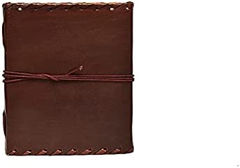 KK's leather journal Writing Notebook Vintage 7" & 6" inch Antique refillable paper notebooks Brown Leather White Plan Paper Notebooks Handmade Leather Bound Daily Notepad For Men Women (DARK BROWN)