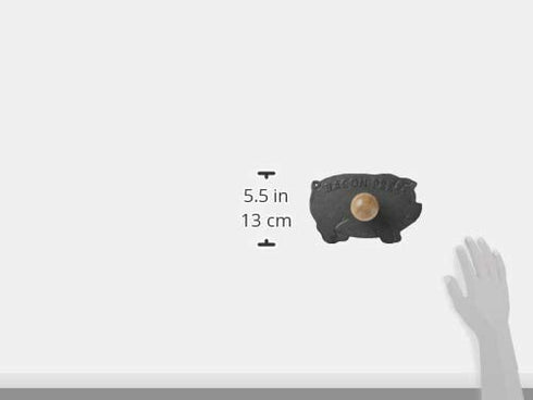 Norpro Cast Iron Pig Shaped Bacon Press with Wood Handle, 8.5in/21.5cm