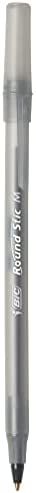BIC Round Stic Xtra Life Ballpoint Pens, Medium Point (1.0mm), Black, 60-Count Pack, Flexible Round Barrel For Writing Comfort (GSM609-BLK)