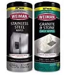 Weiman Stainless Steel Wipes and Granite Wipes (30 Count Each) - Keep Appliances Shining Bright and Protect Countertops with the pH Neutral Formula