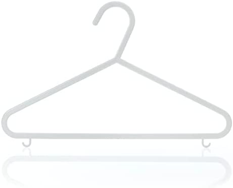HANGERWORLD 18 Pack 11.8inch White Plastic Kids Hanger - Sized for Baby, Toddler and Children