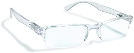 6 Pack Reading Glasses by BOOST EYEWEAR, Clear Half Rim Frames, for Men and Women, with Comfort Spring Loaded Hinges, Clear, 6 Pairs (+1.50)