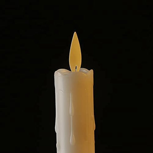 Flameless Taper Candles with Remote and Timer, Moving Wick LED Flickering Window Candles Battery Operated for Christmas, Dinner Table Centerpieces, Party Decoration, Set of 2 (Dripping Wax 2)