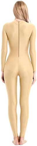 speerise Adult High Neck Zip One Piece Unitard Full Body Leotard Bodycon Jumpsuit for Women