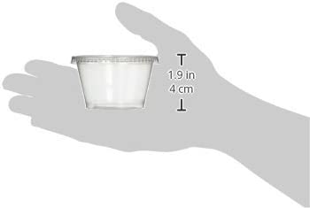 Reditainer Plastic Disposable Portion Cups Souffle Cup with Lids, 4-Ounce, 100-Pack