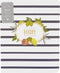 C.R. Gibson Blue and White Striped Floral Spiral Recipe Journal, 100 Pages, 7.25" x 9" (QMR-18689)