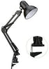PowerKing Metal Swing Arm Desk Lamps, Adjustable and Flexible, Feading with Base and Clip 2-in-1 Function, Fit E26&E27 Bulbs Base, Application in Bedroom Living Room, Office Home (Black)
