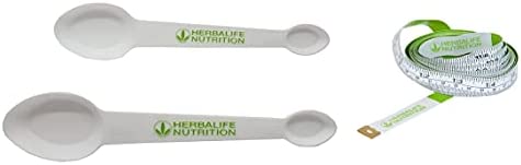 Herbalife Measuring Spoons, Four Sided, useful for Protein Powders (2 Pack) and 60 Inches/152.5cm Soft Tape Measure