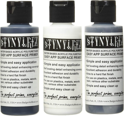 Badger Air-Brush Co. SNR-210 Stynylrez, 2 Fl Oz (Pack of 1), White, Gray, Black