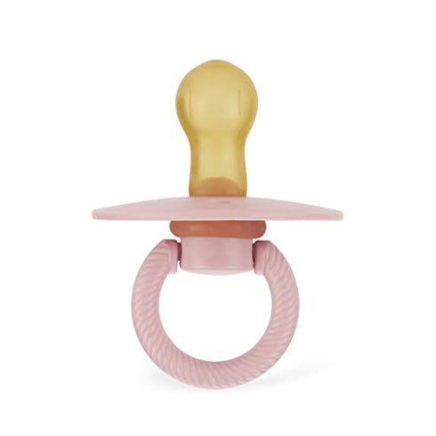Itzy Ritzy Natural Rubber Pacifiers, Set of 2 – Natural Rubber Newborn Pacifiers with Cherry-Shaped Nipple & Large Air Holes for Added Safety; Set of 2 in Blossom & Rosewood, Ages 0 – 6 Months