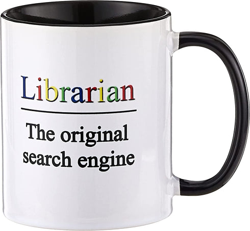 3dRose Librarian The Original Search Engine Mug, 1 Count (Pack of 1), Black