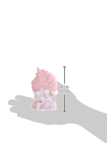 Itzy Ritzy Silicone Teething Mitt - Soothing Infant Teething Mitten with Adjustable Strap, Crinkle Sound & Textured Silicone to Soothe Sore & Swollen Gums, Blush Unicorn
