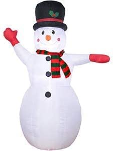 YIHONG 8 Ft Christmas Inflatables Greeting Snowman Decorations, Outdoor Christmas Inflatables with LED Lights for Yard Lawn Décor