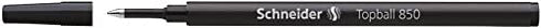 Schneider Topball 850 Rollerball Refill, 0.5 mm, European Size, Black Ink, Box of 10 Refills (8501)