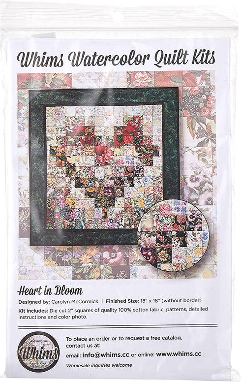 Whims Watercolor Quilt Kits Heart in Bloom Quilting Supplies