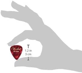 Fender Premium Celluloid Guitar Picks 351 Shape, Red Moto, Medium, 12-Pack