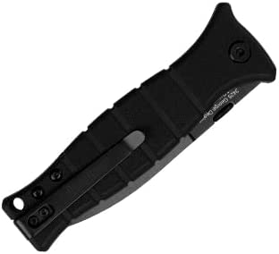 Kershaw XCOM Military-Style Pocketknife; 3.6-inch Black-Oxide Coated Blade and 8Cr13MoV Steel, Spearpoint Blade, Sharpened One Side, and Glass Filled Nylon Handle, Manual Open, Reversible Pocketclip