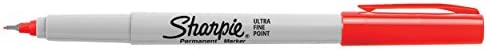 Sharpie 37002 Permanent Markers, Ultra Fine Point, Red, 12 Count
