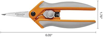 Fiskars 190500 RazorEdge Micro-Tip Easy Action Shears, 5 Inch, Orange and Gray