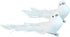Set of 6 White Christmas Dove Ornaments with Clips