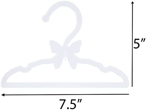 Doll Clothes Hangers for American 18" Dolls - Set of 12 White Butterfly Hangers - Coat Hangers, Holds Shirt, Pants, Skirt - Gifts for Girls