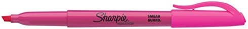 Sharpie 27009 Pocket Style Highlighters, Chisel Tip, Fluorescent Pink, Box of 12