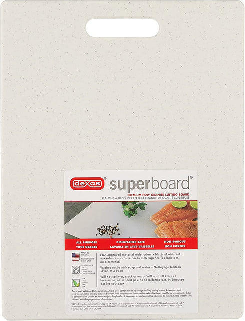Dexas Superboard Cutting Board with Handle, 11 by 14.5 inches, Oatmeal Granite Color