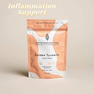 AIP Diet Anti Inflammatory Tea Herbal Blend for Autoimmune Protocol Compliant Foods, AIP, Whole 30, Paleo friendly - 100% Organic Sachet Tea Bags of Loose Leaf Herbs for inflammation - Ayurvedic Anti-Inflammatory turmeric rooibos ginger tea