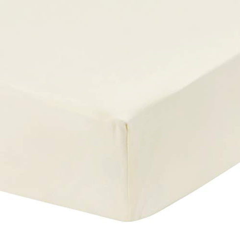 Everyday Kids 2-Pack Fitted Crib Sheets, 100% Soft Breathable Microfiber Baby Sheet, Fits Standard Size Crib Mattress 28in x 52in, White Nursery Sheet and Beige Nursery Sheet