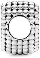 Pandora Jewelry Beaded Heart Sterling Silver Charm