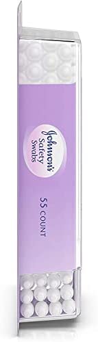 Johnson's 008256OurBundle Non-Chlorine Bleached Safety Ear Swabs for Babies and Children, 55 ct ( Pack of 2)