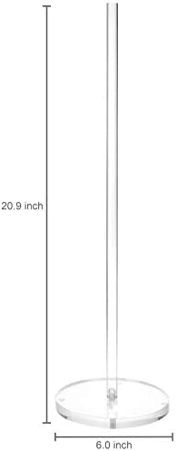 MyGift Toilet Paper Roll Storage Holder - Modern Freestanding Bathroom Toilet Tissue Stand, Clear Acrylic 20-Inch Floor Standing Roll Reserve