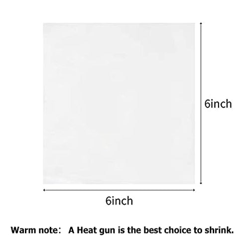 Food Grade Shrink Wrap Bags for Cookies,Cake,100Pcs 6x6 Inch Clear POF Heat Shrink Wrap Bags