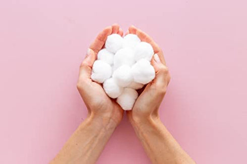 DecorRack 600 Small Cotton Balls for Make-Up, Nail Polish Removal, Applying Oil Lotion or Powder, Multi-Purpose Mini Cotton Balls 100% Natural Cotton, Soft Absorbent for Household Needs (600 Count)