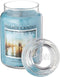 Village Candle Rain Large Glass Apothecary Jar Scented Candle, 21.25 oz, Blue