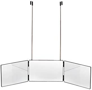 The Barbering Co. 3 Way Mirror - Real Glass | Trifold Mirror for Self Hair Cutting & Styling | DIY Haircut Tool to Cut, Trim, or Shave Your Head & Neckline at Home | Adjustable, Portable, Hands-Free