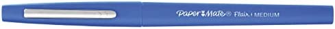 Paper Mate Flair Felt Tip Pens, Medium Point (0.7mm), Blue, 12 Count