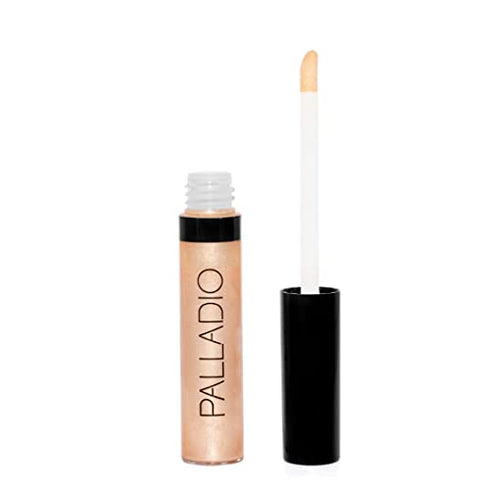 Palladio Lip Gloss, Non-Sticky Lip Gloss, Contains Vitamin E and Aloe, Offers Intense Color and Moisturization, Minimizes Lip Wrinkles, Softens Lips with Beautiful Shiny Finish, Champagne