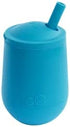 ez pz Mini Cup + Straw Training System - 100% Silicone Training Cup for Infants + Toddlers - Designed by a Pediatric Feeding Specialist - 12 Months+ (Blue)