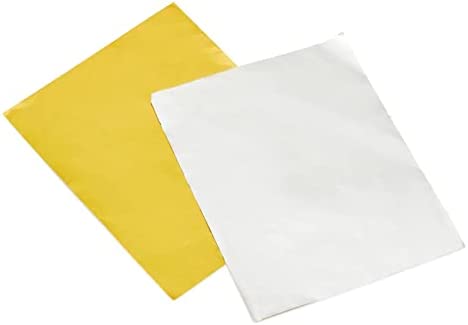 Juvale 100 Pieces Candy Bar Wrappers, Gold Aluminum Foil Wrapping Paper for Chocolate, Caramel, Sweets (6 x 7.5 in)