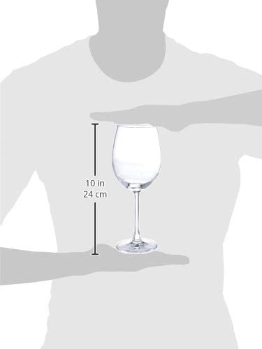 Circleware Red White Wine Glasses, Set of 4, Drinking Glassware for Water Juice, Beer, Liquor and Best Selling Kitchen & Home Decor Bar Dining Beverage Gifts, 15.75 oz, Rimini