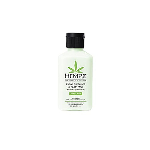 Hempz Exotic Natural Herbal Body Moisturizer with Pure Hemp Seed Oil, Green Tea and Asian Pear, 2.25 Fluid Ounce - Pure, Nourishing Vegan Skin Lotion for Dryness and Flaking with Acai and Goji Berry
